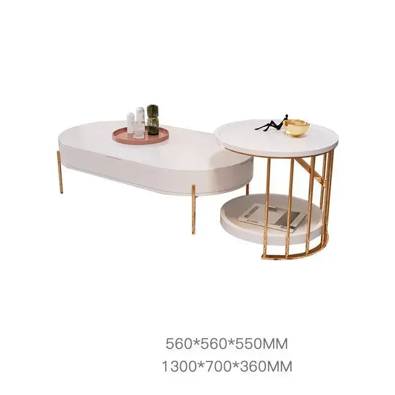 

Modern living room furniture panel storage high/low coffee table combination