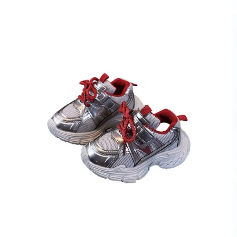 

Red Children's sports shoes autumn hot items boys girls mesh dad shoes lightweight casual running hiking shoes Size 21-30