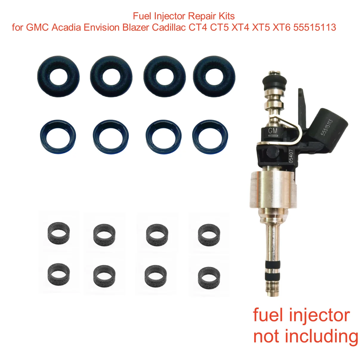 4sets Fuel Injector Repair Kits for Envision Acadia Blazer Cadillac CT4 CT5 XT4 XT5 XT6 55515113 Aftermarkt  Reservice AY-RKG929