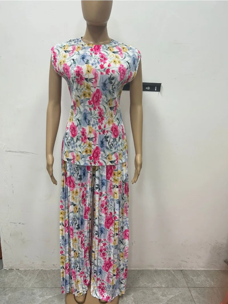 

Женский комплект из двух предметов с рукавами-крылышками, одинаковые комплекты с цветочным принтом, топы с широкими штанинами, длинные брюки с высокой талией, уличная одежда Y2k, весна