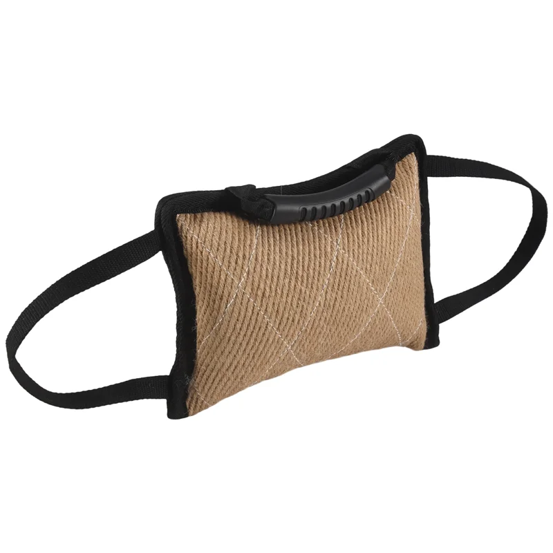 

Прочный буксир для дрессировки собак с 3-мя ручками, джутовая льняная подушка для укуса, новая