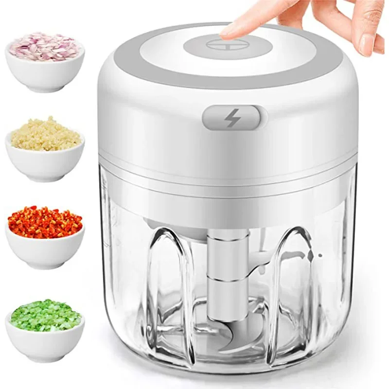 Electric Garlic Grinder USB Charger Masher Chopper Meat Grinder - Fresh Pepper Ginger Shredder