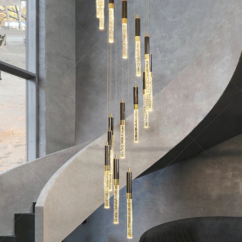 

Современная лестничная люстра, подвесные светильники, внутреннее освещение, потолочный светильник, подвесной светильник, светодиодные люстры для гостиной, внутреннее освещение