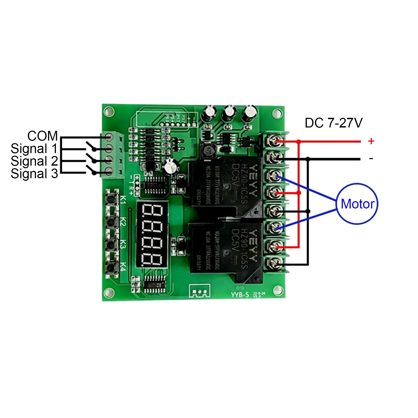 Relay Relay Module DC 7V-30V 2CH Switch Controller Motor Time Adjustable Forward Reverse Driver Board Power-off Memory