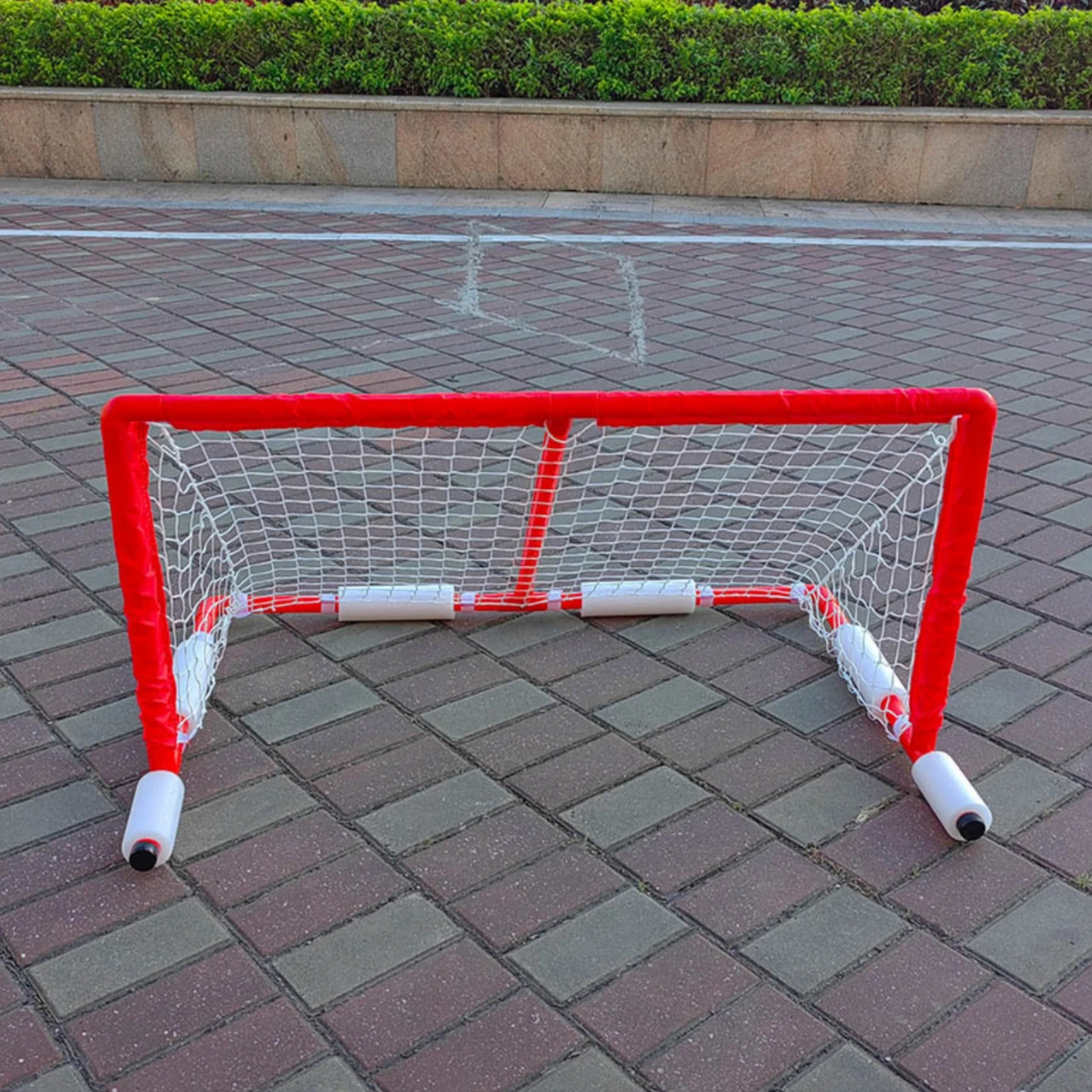 Adjustable Pool Goal with Net for Floating Water Polo Game Set with Balls and Hand Pump for Family Fun view 3