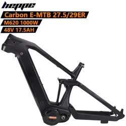 HEPPE Carbon Bike Frame E-bike Frame 27.5/29ER Electric Bike 1000W Motor M620 Integrated Battery 17/19 Inch Carbon Frame Black