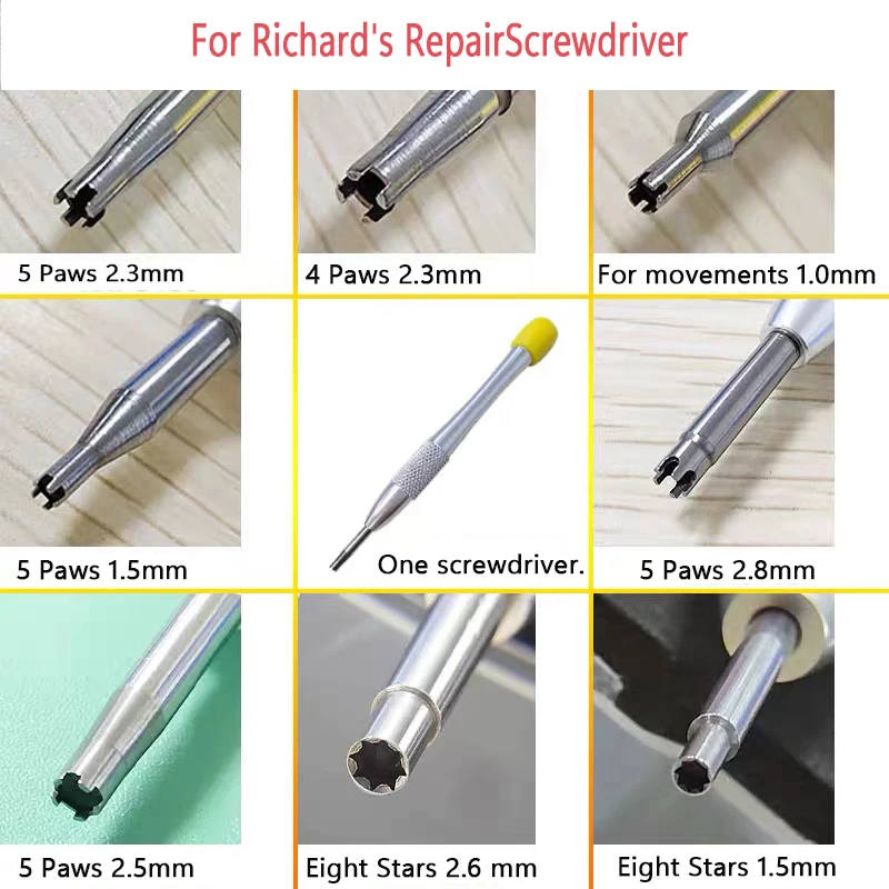 Assista Repair Tools para Richard Mille, 5-Jaw Chave De Fenda, Dial Strap, Remoção de parafuso, 8-Star Parafusos Movimento
