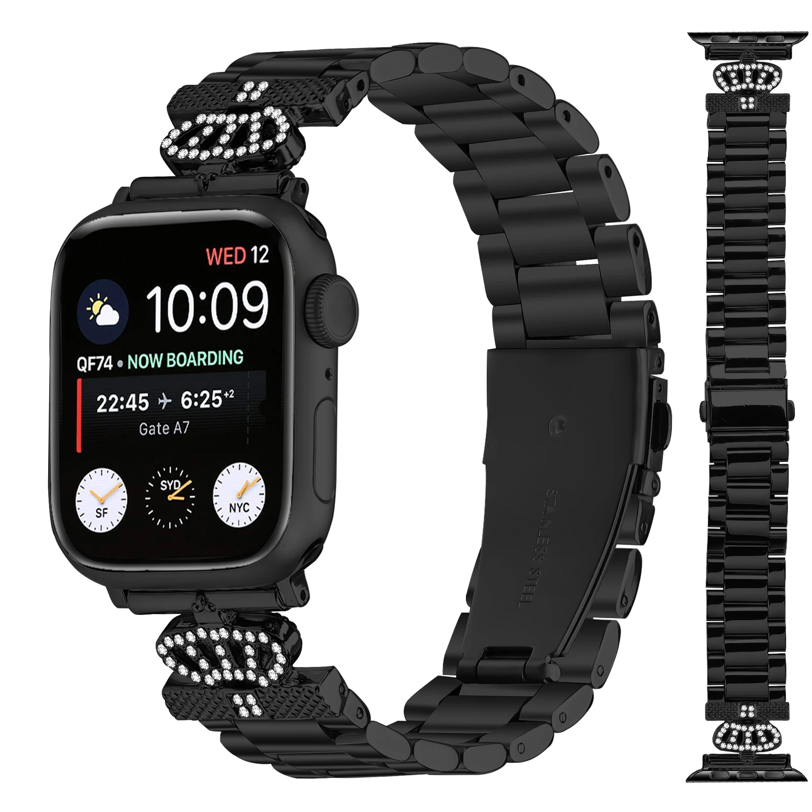 สายสแตนเลสสําหรับ Apple Watch Ultra 2 Band 46 มม.49 มม.38 มม.40 มม.44 มม.42 มม.41 มม.45 มม.สร้อยข้อมือ IWatch Series10 9 8 7 SE 6 5