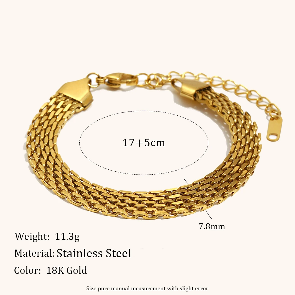 لا. Muses المعادن غرامة حزام سلسلة الفولاذ المقاوم للصدأ المرأة سوار PVD مطلية بالذهب الأزياء والمجوهرات والاكسسوارات هدية #4