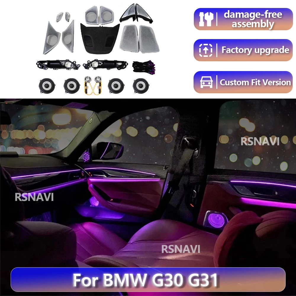 

RGB color streamer For BMW 5 series G30 G31 G38 2017-2023 LED Speaker Cover Ambient Light reading light Central Control