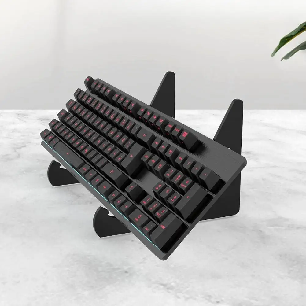 2 Tiers Keyboard Display Holder Transparent Acrylic Keyboard Stand Computer Mechanical Keyboard Rack Storage Detachable Holder