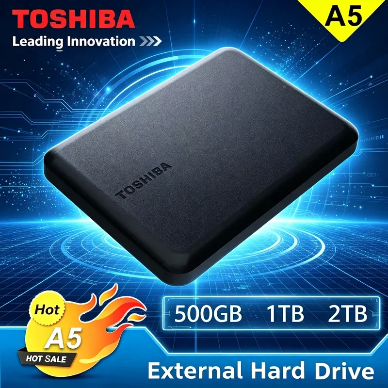 Toshiba A5 Series Black Portable External Hard Drive USB 3.2 Gen1 500GB 1TB 2TB 4TB Data Storage For PC Mac