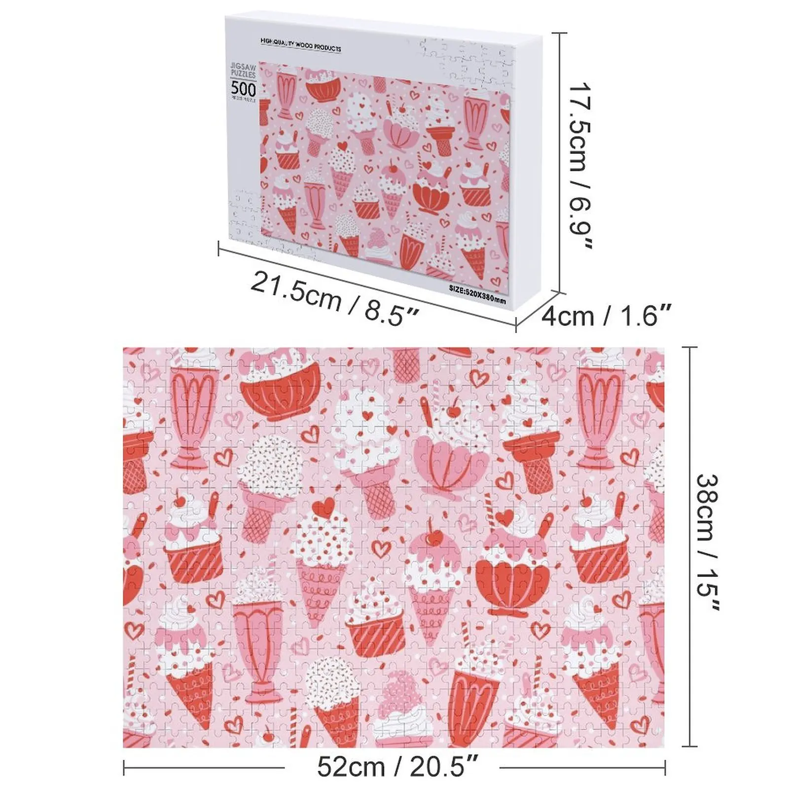 Rompecabezas de helado dulce, juguete personalizado, aduana con foto, rompecabezas de madera para adultos