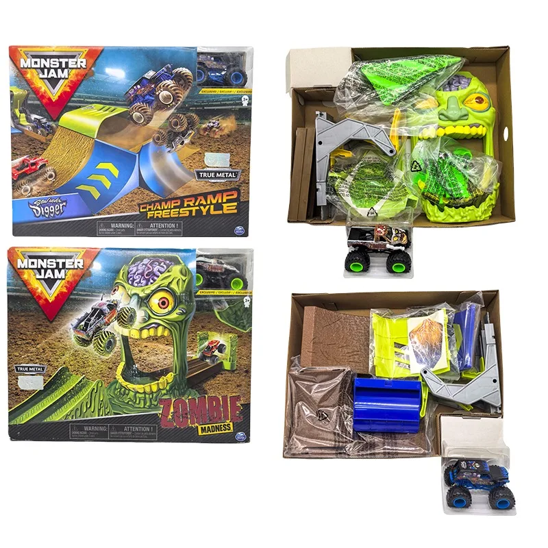 Monster Jam Grave Digger El Toro Loco Earth Shaker Monster Dirt Deluxe Set modelos de camiones fundidos a presión regalos de cumpleaños para niños