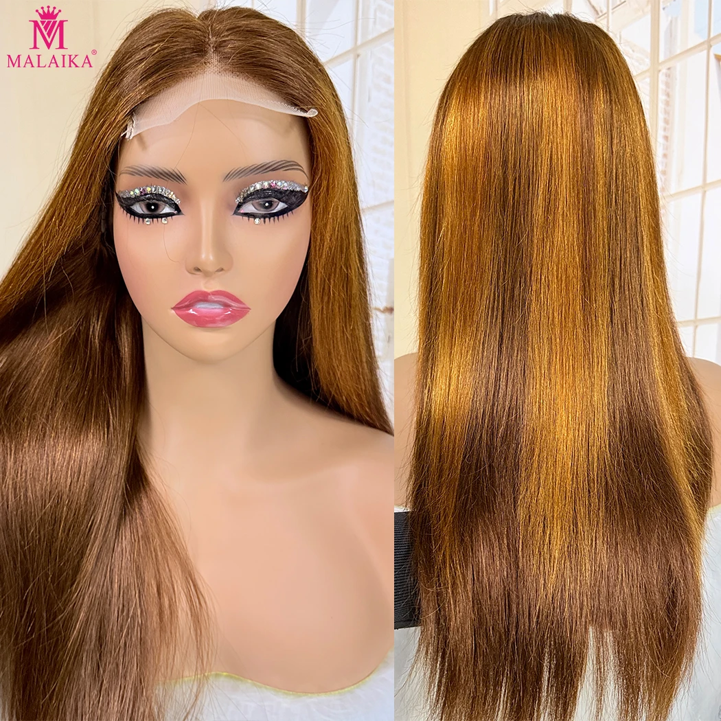 

20Inch 4X4 Lace Human Hair Wigs 100% Virgin Unprocessed Women Wigs 300% Density Bone Straight Honey Blonde Ombre Color Wigs