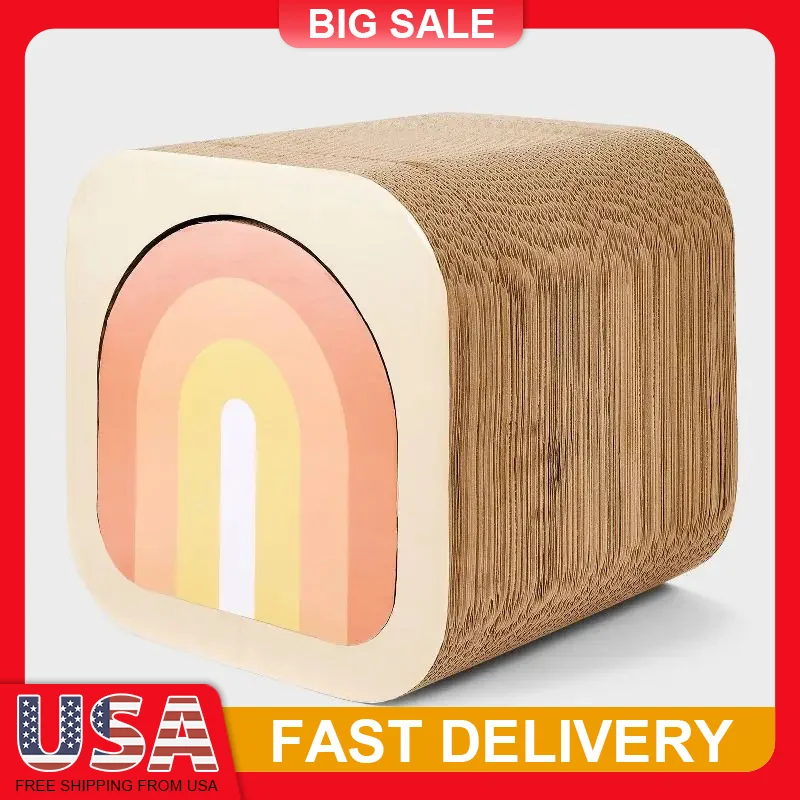 

15 Inch Multi Piece Corrugated Cat Scratcher Set with Bell Ball Cardboard Scratcher Post Box for Indoor Cats Furniture Protector