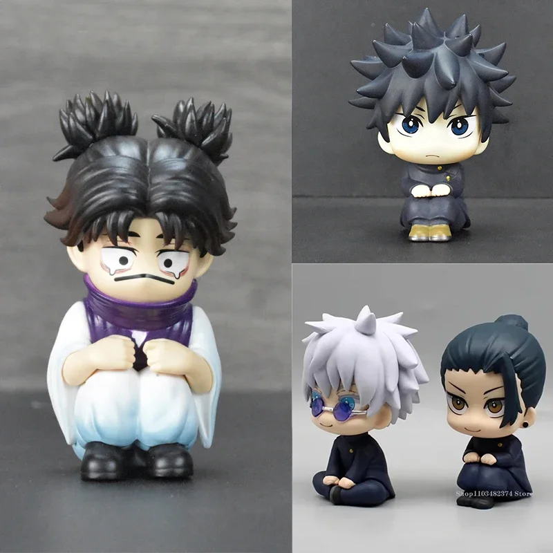 

10cm Cry Choso Jujutsu Kaisen Toji Figure Fushiguro Megumi Figure Gojo and Geto Look Up Itadori Yuji Toys Sitting PVC Model Gfit