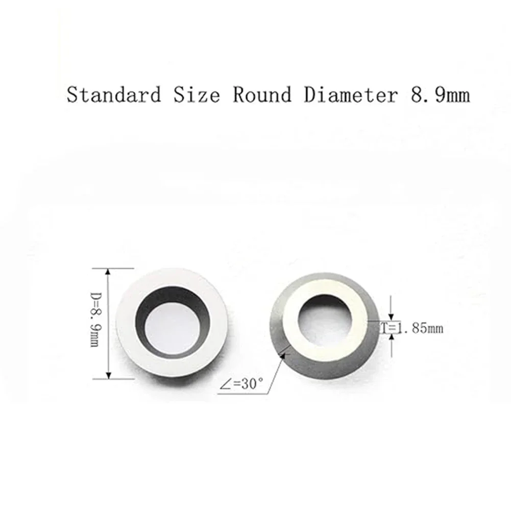 Imagem -02 - Inserções Redondas de Carboneto se Encaixam para Faça Você Mesmo Torno de Madeira Torneamento Finalizador Ferramentas Ocos 10 Peças 8.9 mm