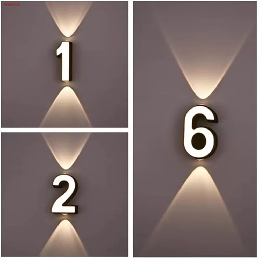 Led Outdoor Logo Waterproof Digital Light Landscape Projection Wall Lamp Modern Terrace Courtyard Sign Hallway Sconces Fixtures