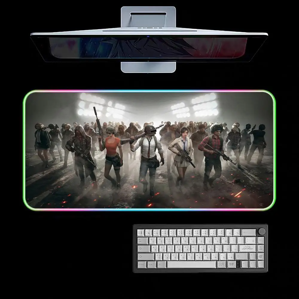 Playerunknowns-s Battlegrounds-s Mouse Pad RGB Gaming Mouse Pad Desk Mat HD Gamer Large LED Light XXL MousePads