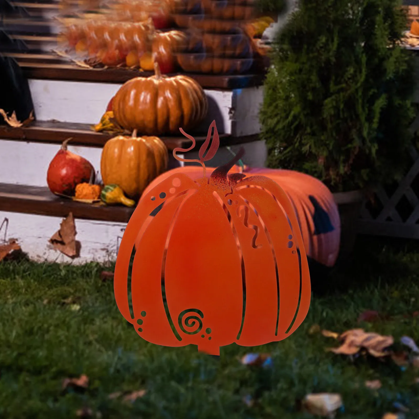 

Pumpkin Yard Decorations Iron Halloween Yard Signs Stakes Halloween Garden Outdoor Signs Durable Festive Atmosphere