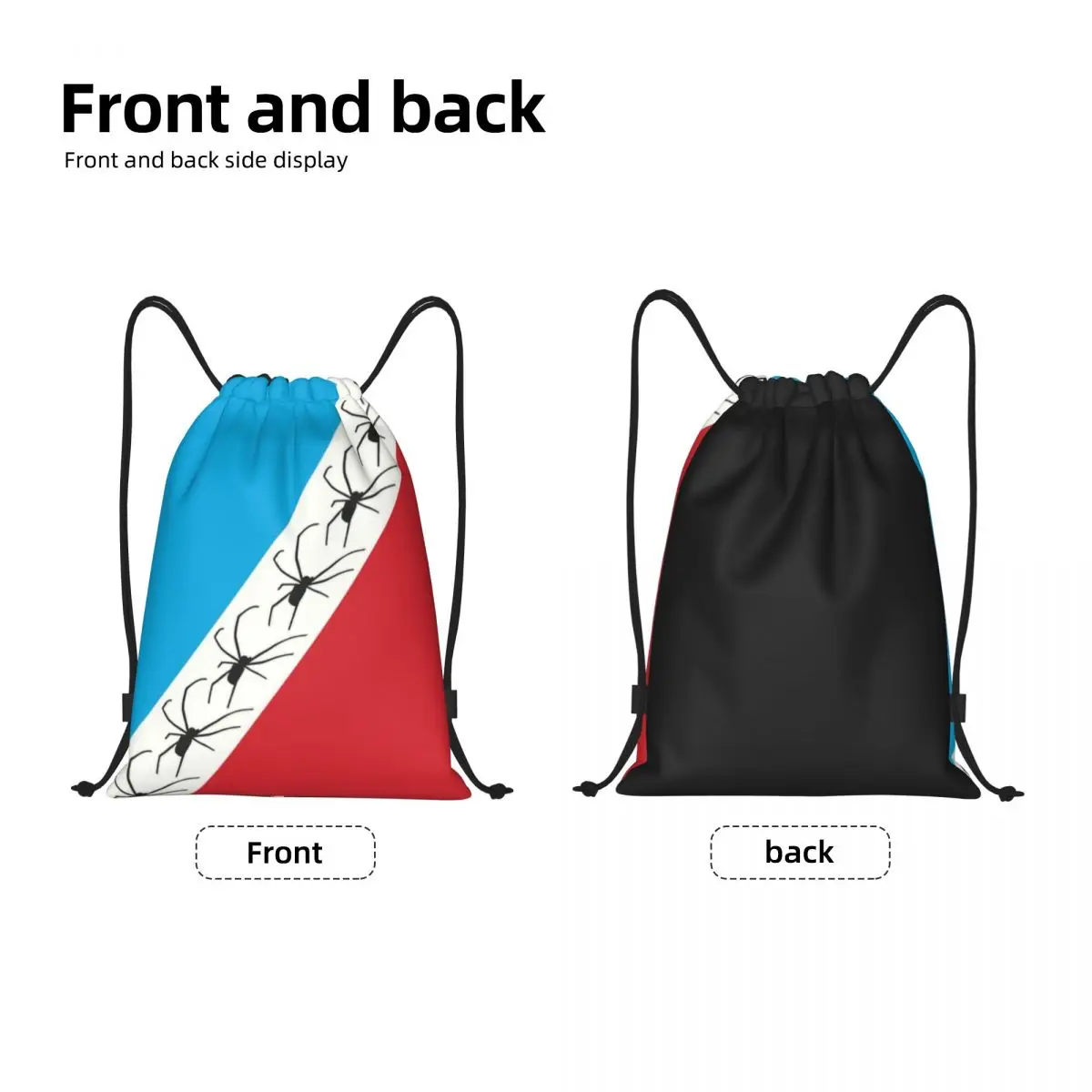 Custom Black Spiders Crawling Drawstring Bag for Shopping Yoga Backpacks Men Women Animal Sports Gym Sackpack