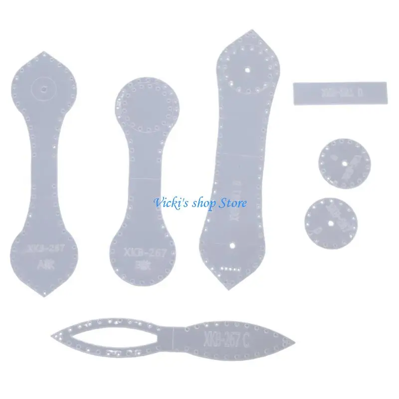 4 نوع قالب أكريليك واضح أكريليك طقطق استنسل لجلد ولاعة السجائر DIY بها بنفسك الحرفية نمط الجلود صنع الحرفية #2