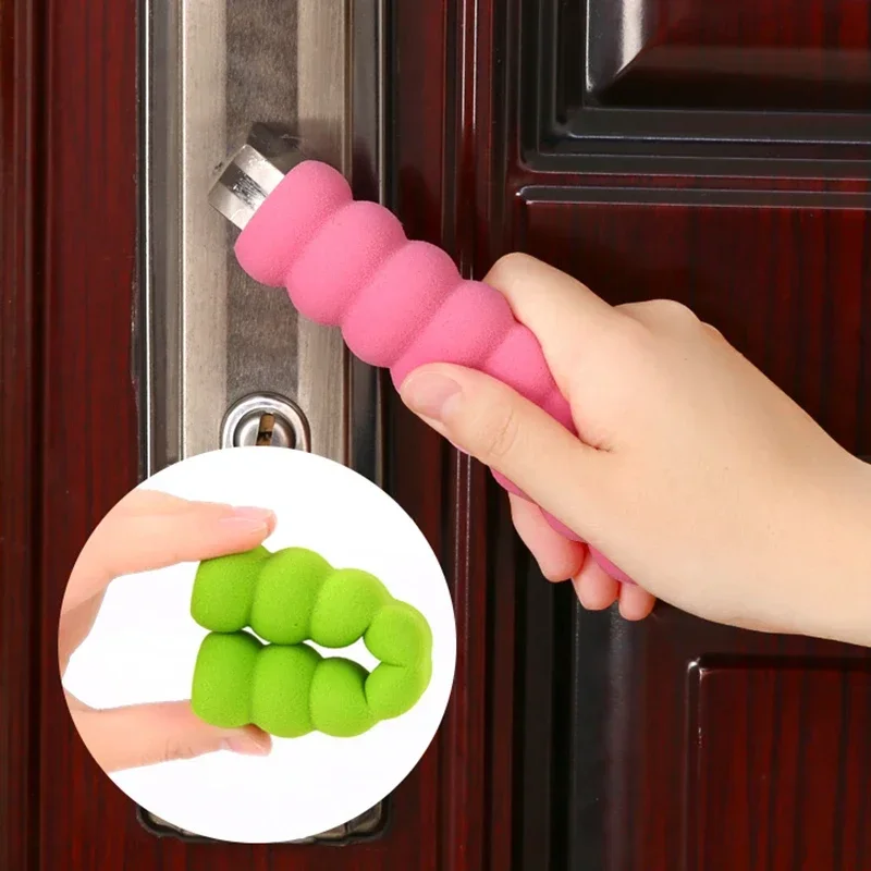 1PC Winter Soft Spiral Foam Elastic Door Handle Cover Doorknob Guard Protector Anti-collision Door Stopper Safety Home Decor