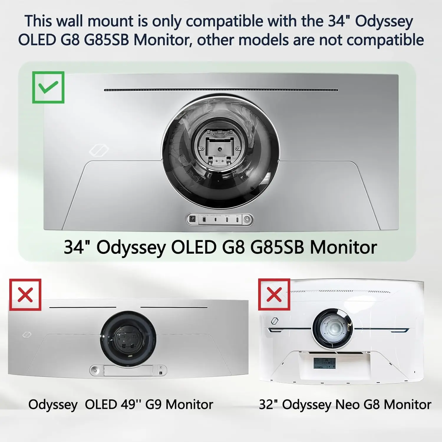 متوافق مع سامسونج جدار جبل vesa محول قوس أوديسي G8 34 "G85SB OLED مراقب ل LS34DG856SNXZA S34BG850SC S34BG852SC