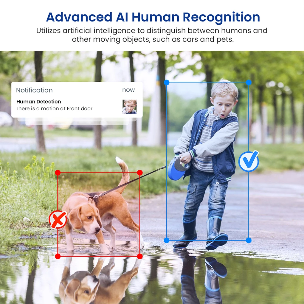 Home Security Doorbell With Dual Camera 720P HD Wide-angle Lens For Clear Mo-tion Detection