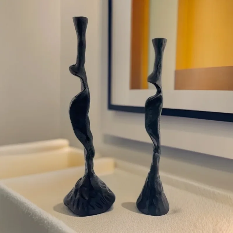 شمعدان عتيق مصنوع من الألومنيوم والرياح من Wabi Sabi لتزيين المنزل