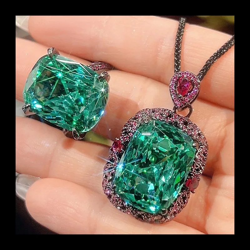 

2025 New Zhuang Shengsheng Jewelry Copper Bottom Gold-plated Simulation Bird's Nest Chepala Green Retro Suit Women's Sto