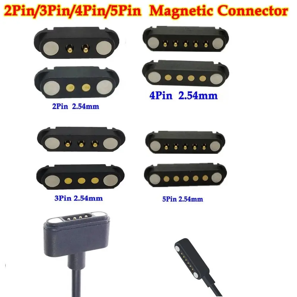 2Pin 3Pin 4Pin 5Pin Pogopin Magnetic Connector Waterproof High Current Magnetic Contact Connector 2A Spacing 2.54mm