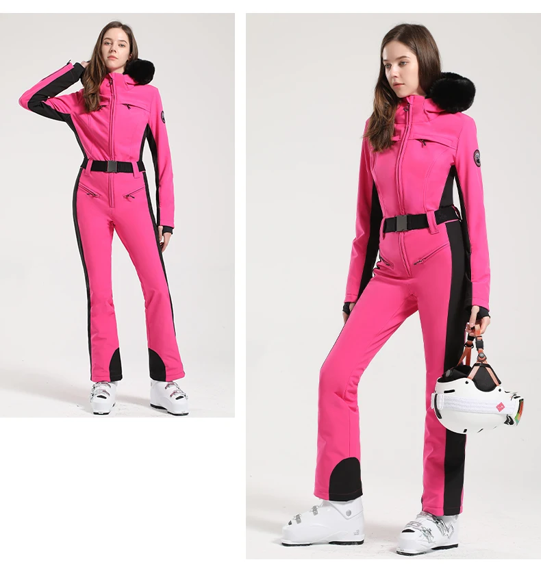 GSOU SCHNEE Einteiliger Skianzug Frauen Verdickung Snowboard Weibliche Overalls Winter Winddicht Wasserdicht Atmungsaktive Kleidung Skifahren – Detail 17