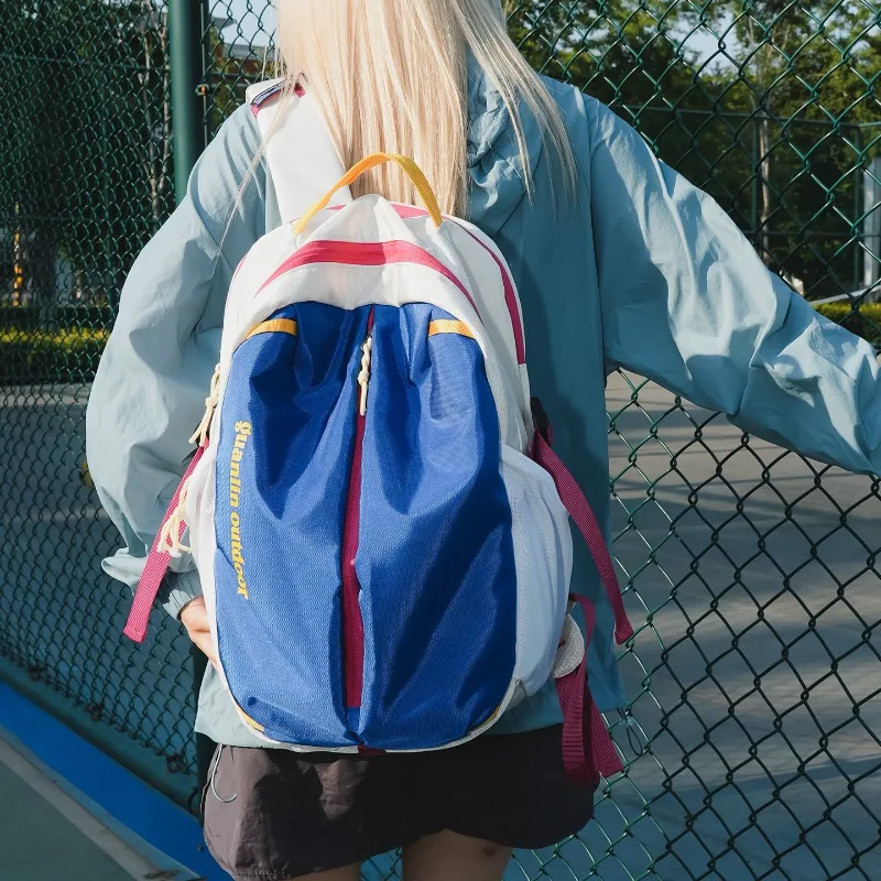 

2025 New Trendy Unisex Student Backpack - Color-Block Casual Style, Large Capacity for Outdoor Sports, Hiking & Trekking