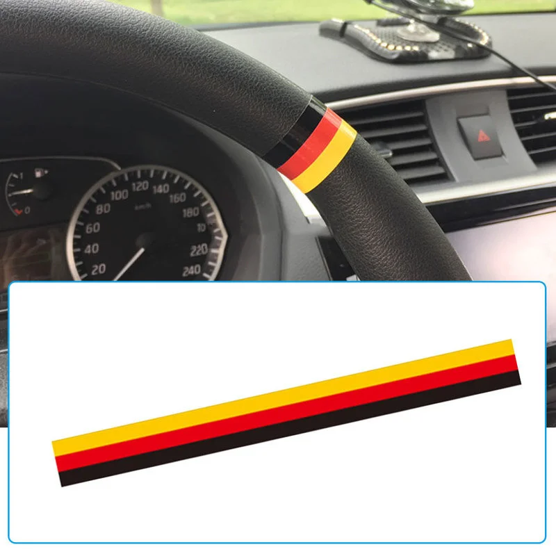 Car Interior Steering Wheel Sticker Germany Italy Spain National Flag Styling Steering Stickers Grille Decal Universal Car Decor