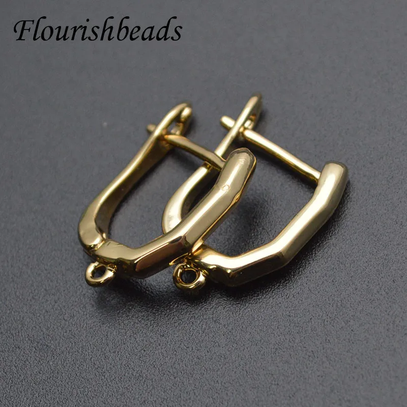 Nickle Free Anti-rust Gold Rhodium Color Plain Metal Earring Hooks for Jewelry Making Supplier 30pcs/lot