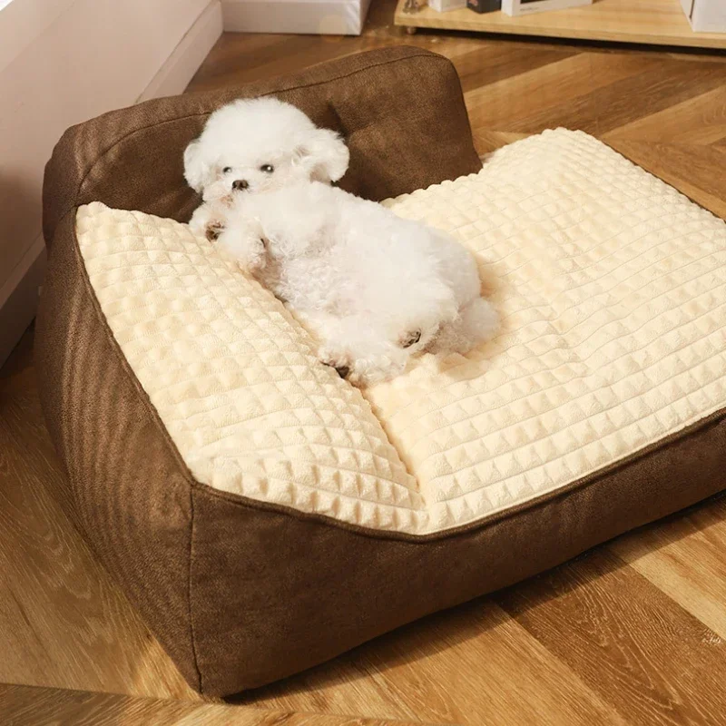 Luxury Dog Bed Sofa Cushion Plush Washable Cushion Pet Products Supplies Accessories Four Seasons Kennel Sleeping Mat Winter