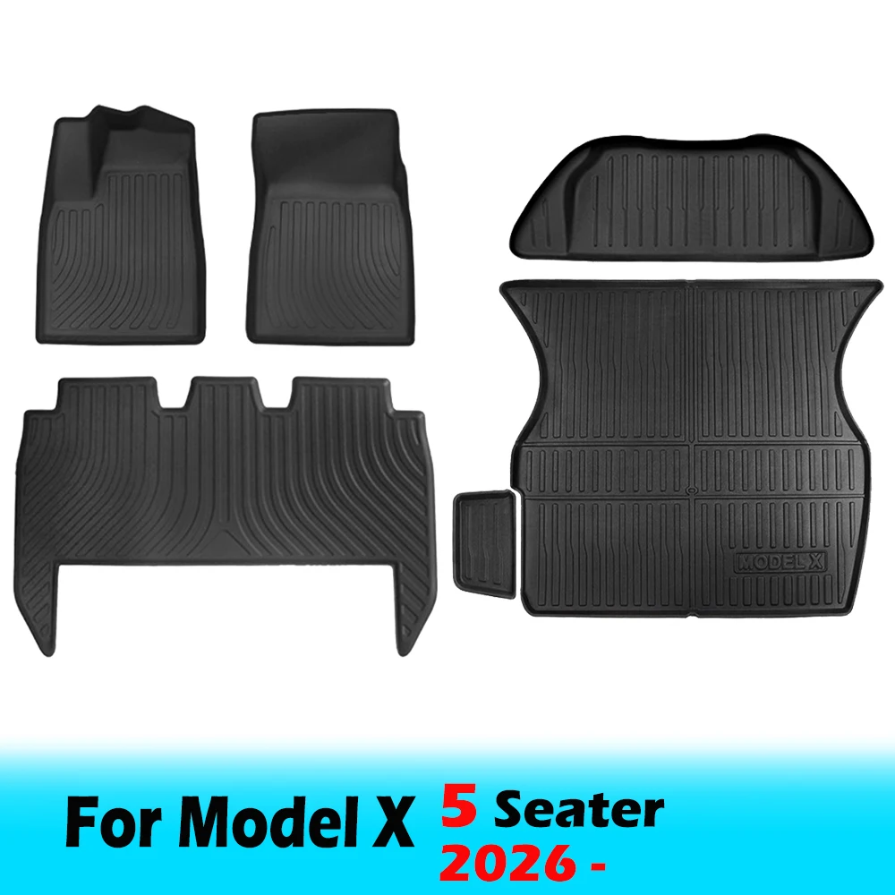BEVO Vloermatten voor Tesla Model X 5 6 7-zits 2024 2023-2016 All Weather Waterdichte Cargo Frunk kofferbak Matten Liners Accessoires
