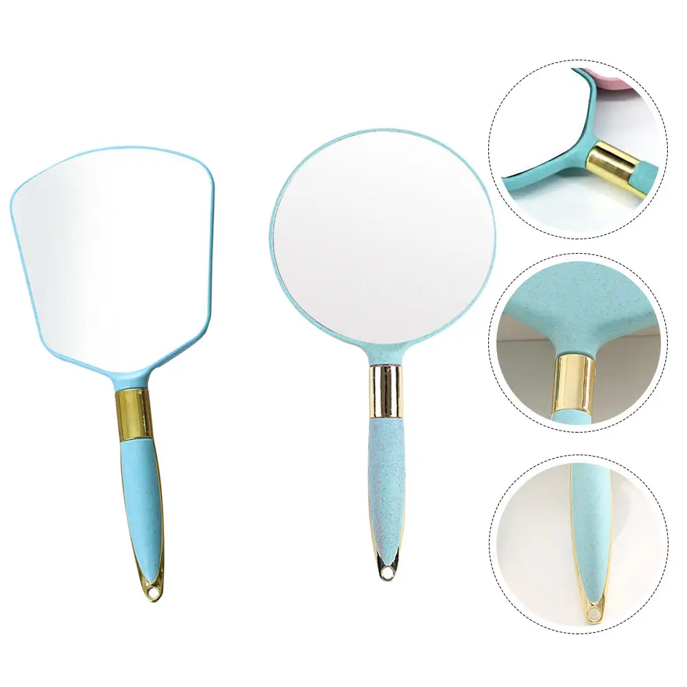 2 szt. Przenośne lusterko do makijażu, unikalny kształt kwadratowy i okrągły, kompaktowe lusterko, lusterko do makijażu o wysokiej rozdzielczości, prezent