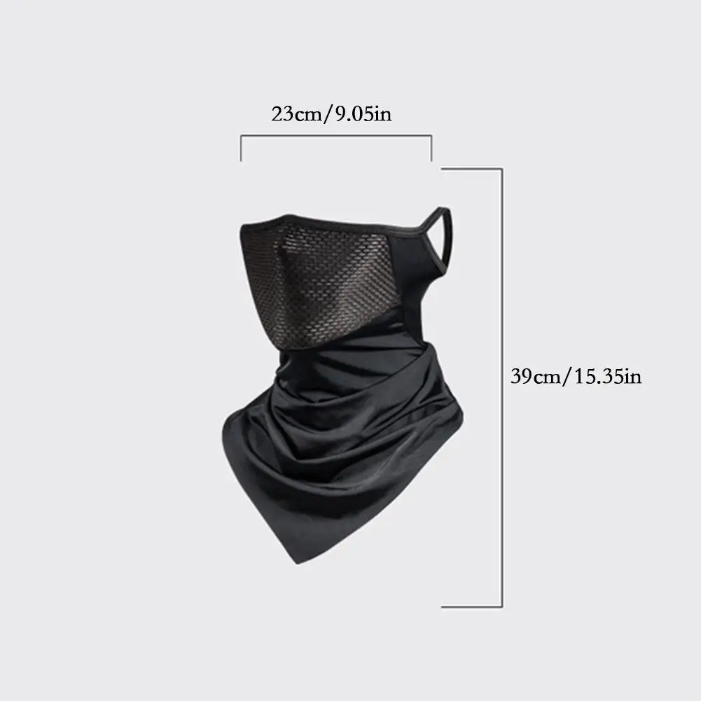 Sun Protection Mask Balaclava Bicycle Motorcycle Face Cover Mask Men Ice Silk Cycling Spring Summer Triangular Hanging Ear Mask