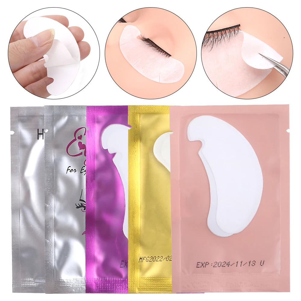 50 paires de patchs pour les yeux extension de cils sous les cils faux cils autocollants fournitures d'extension de cils patchs pour la construction de paupières