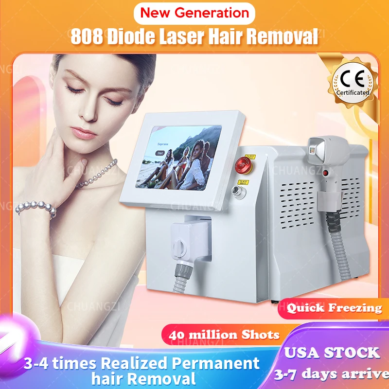 

Professional Laser Hair Removal Machine Diode 808 nm 755 1064nm Multi Wavelengths 1200W 2000w Nonpain Epilator for Ladies