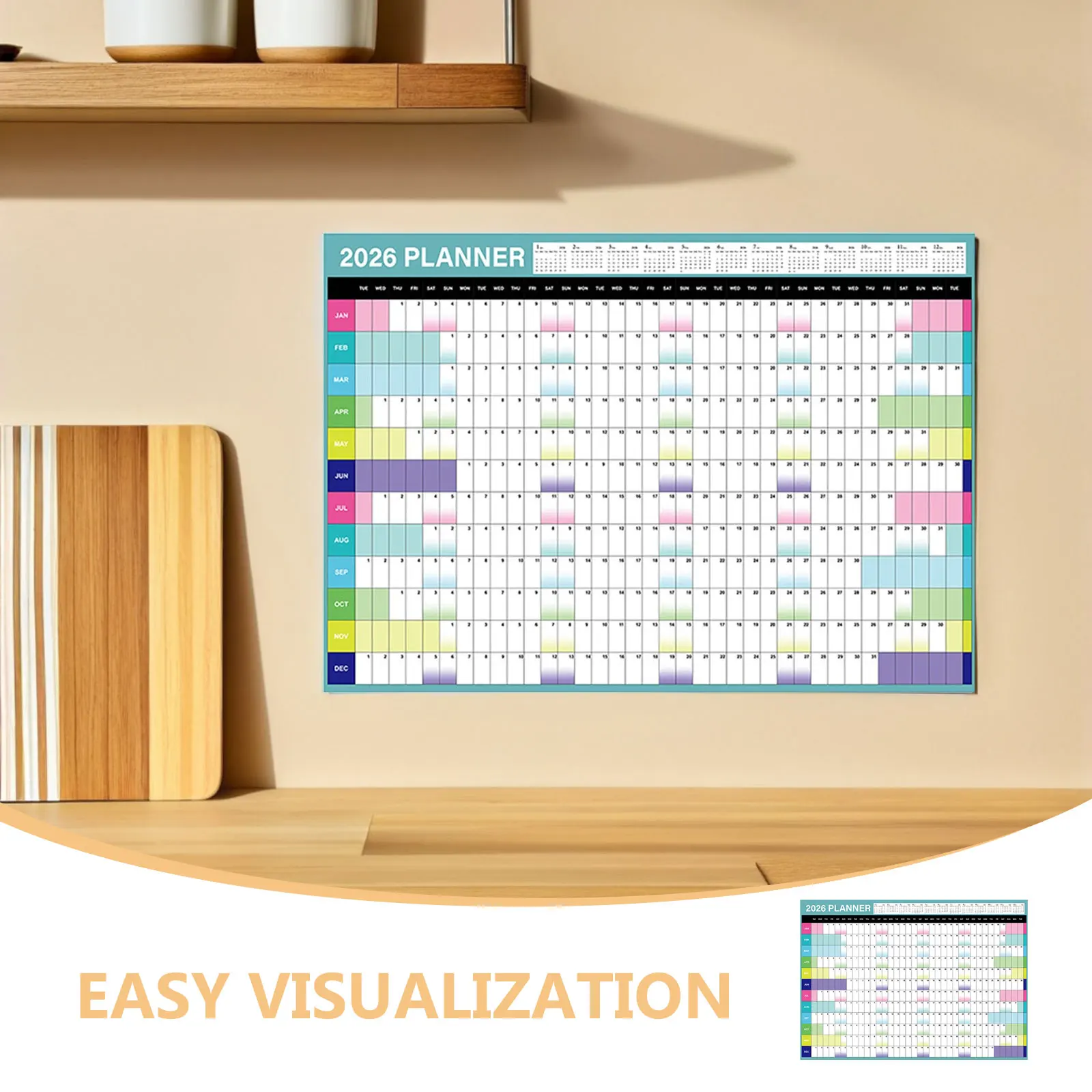 

Large Wall Calendar 2026 Yearly Wall Calendar Giant 12 Month Poster Monthly Family Schedule Planner For Home School Office