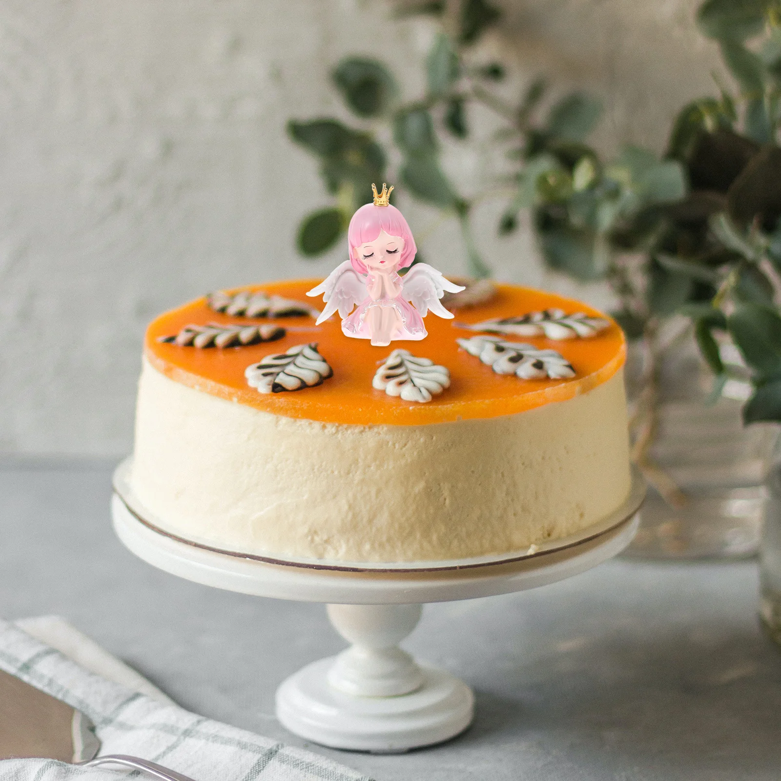 

Cake Topper Mini Resin Angel Statue Fairy Theme Birthday Cake Decoration Cupcake Cupcake