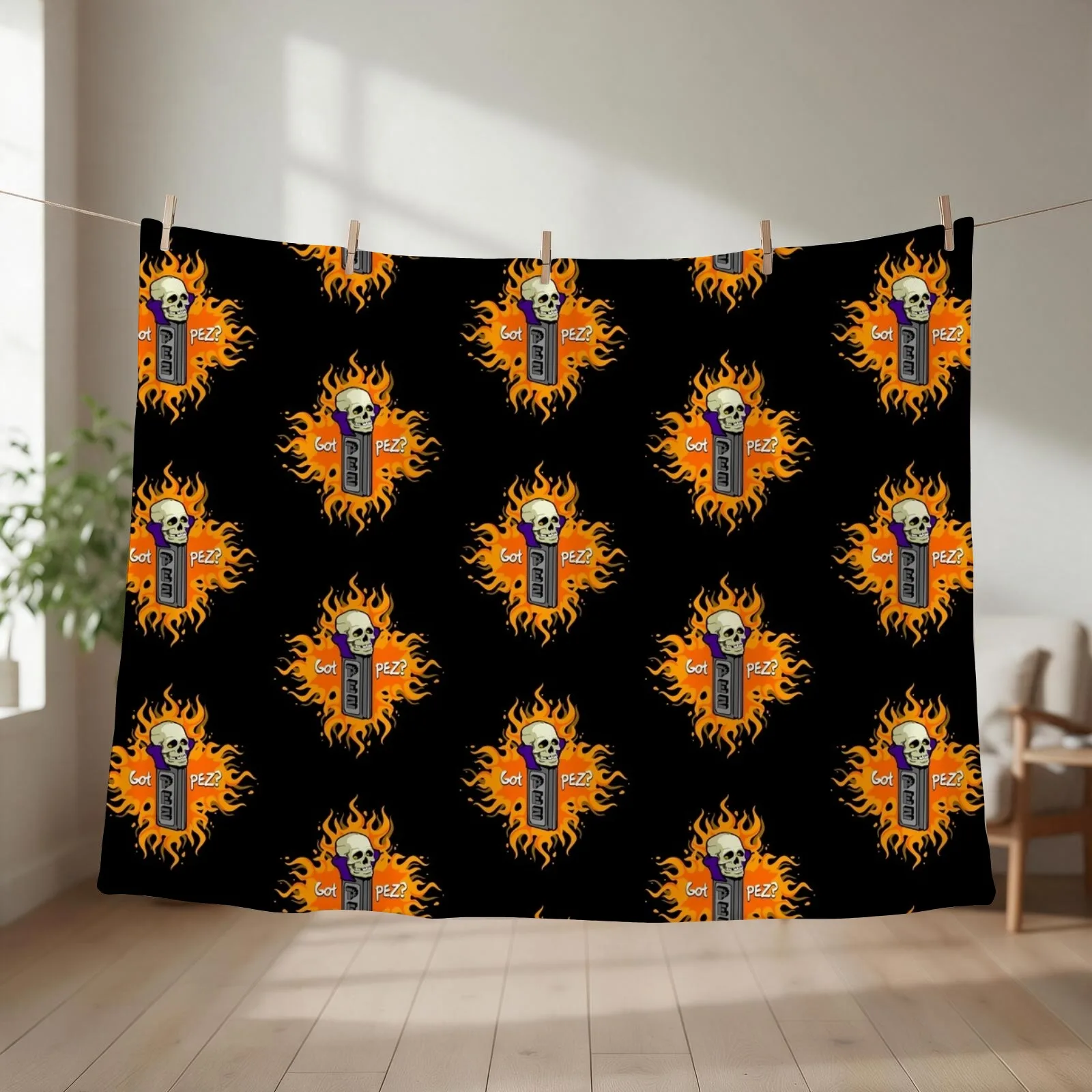 Got PEZ Skull on Fire Throw Blanket Bed Fashionable Thin Hair Blankets For Sofas Blankets