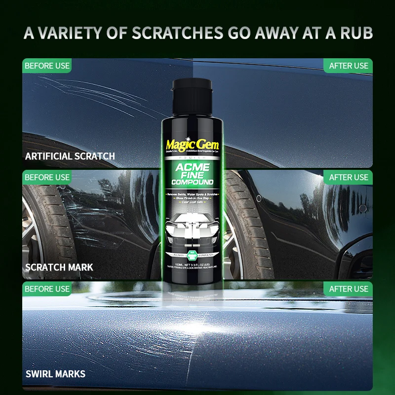 Car Acme Fine Compound Scratch Remover Kit Car Scratch Repair Paste Polishing Paint Restorer Polish Repair Cleaner Restore Shine
