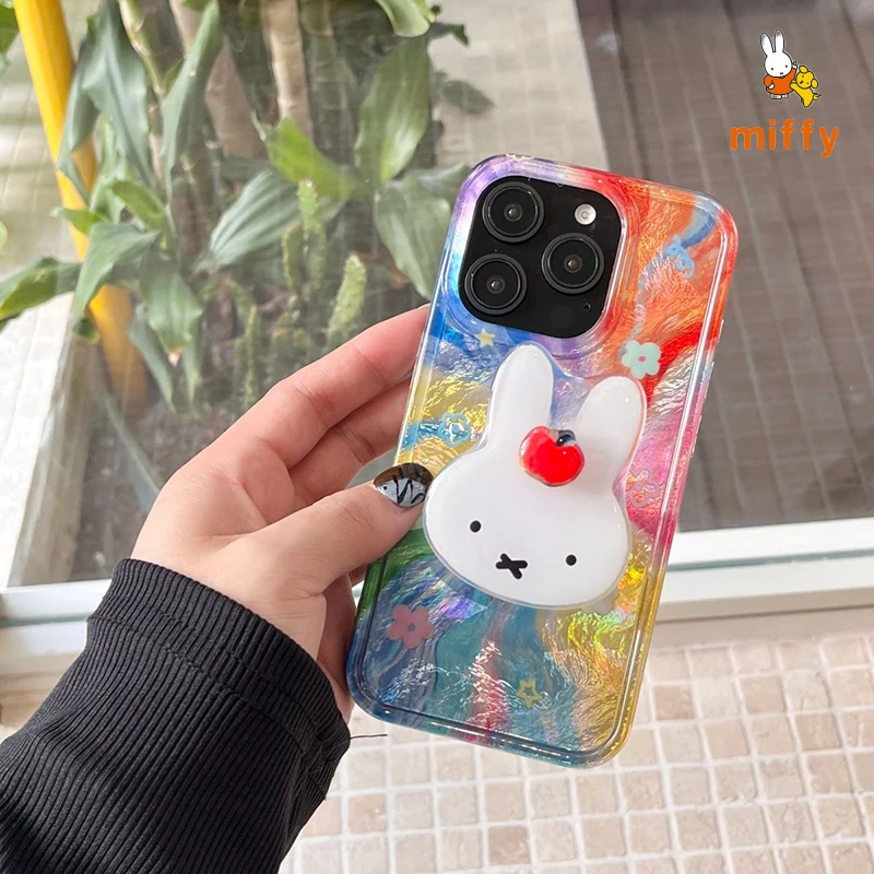 

Colorful Miffy Phone Shell Suitable for Iphone 16 15 14 13 Cartoon Dopamine Holder High Quality Anti Drop Phone Case Girls Gifts