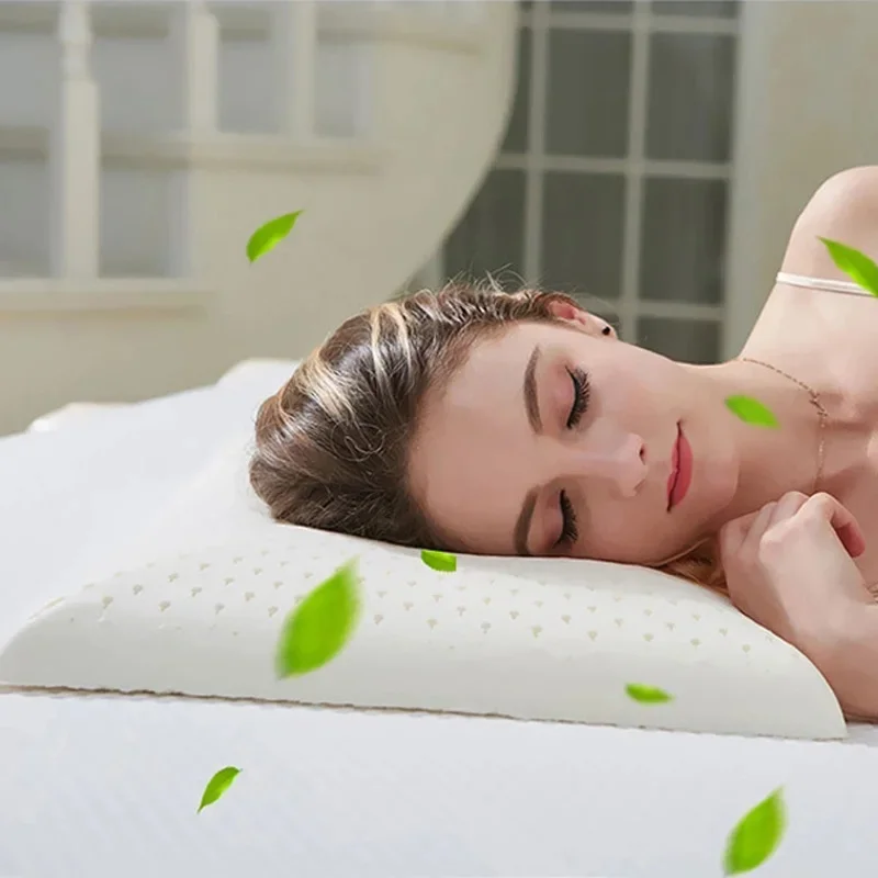 58x38cm Natural Latex Pillow Sleeping Bedding Cervical Massage Latex Pillow Health Care Neck Head Orthopedic Pillow for Beds