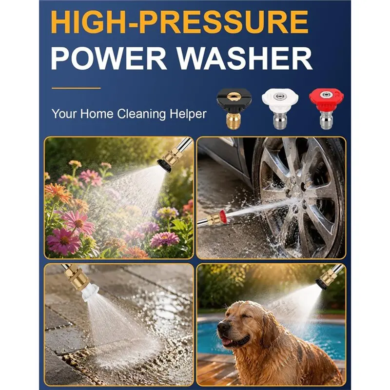 TKOH-High Pressure Washer Tools Upgraded Jet Nozzle Washer Wand For Power Washer Garden Hose Hydro Jet Hose Attachment